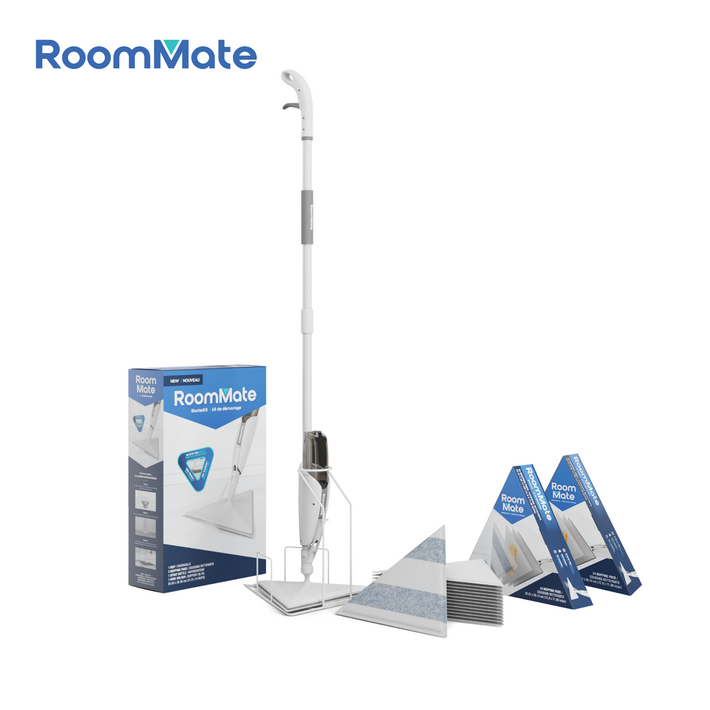 RoomMate Mop Starterkit: Multi-Surface Spray Mop & Holder System