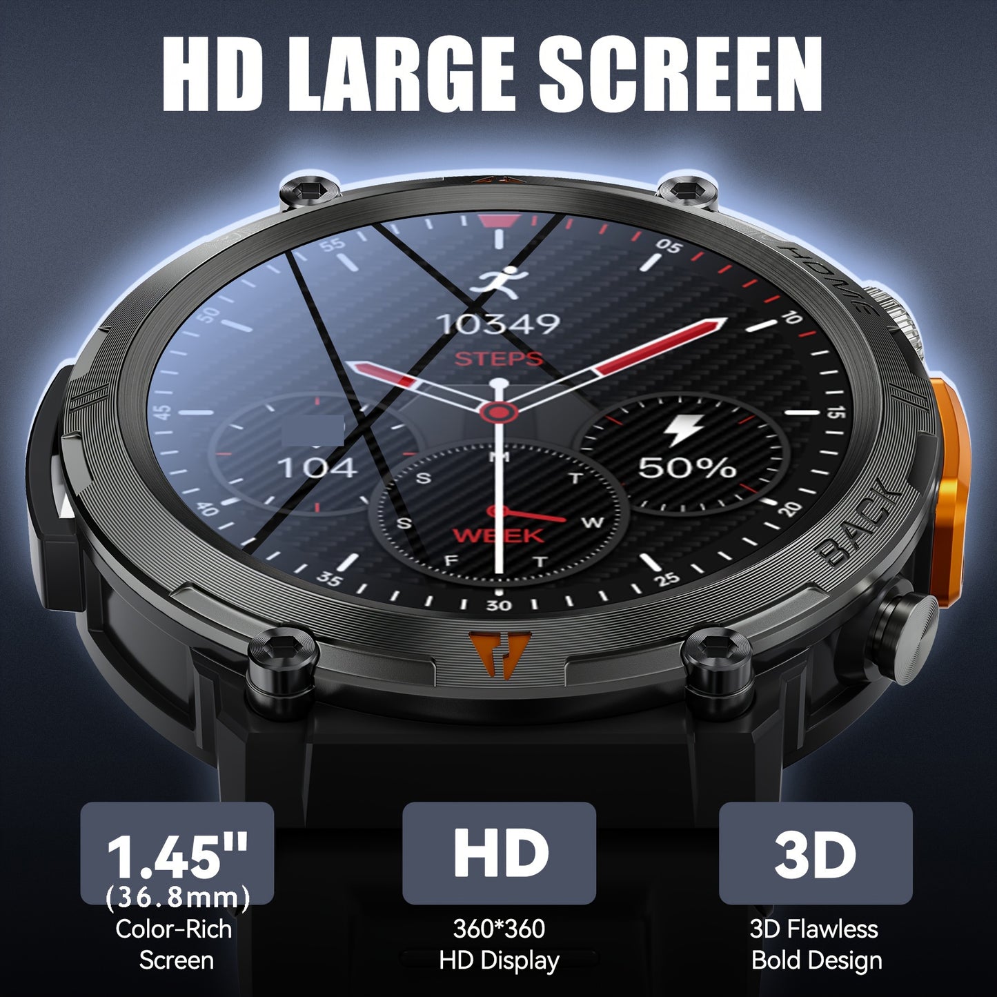 INEYES KE3 Smart Watch For Men, Compatible With Android And iPhon